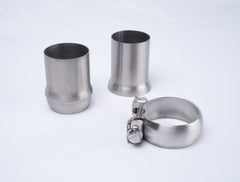 Titanium ball socket connector and clamp kit for exhaust fabrication
