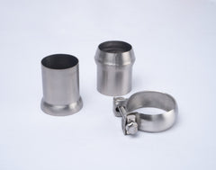 Titanium ball socket exhaust connector close-up