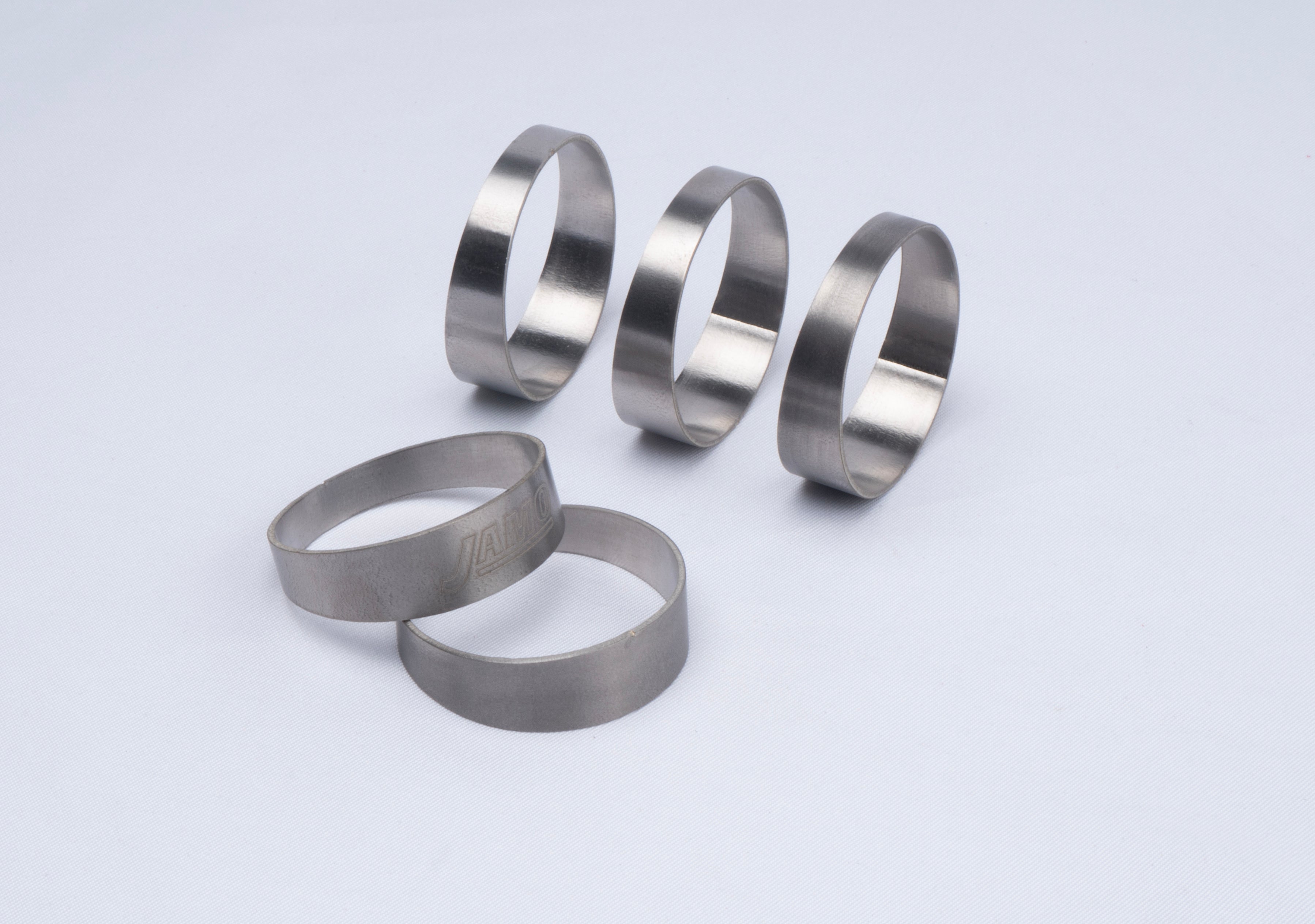 Titanium 1.5 inch pie-cut set for a 45 degree exhaust bend