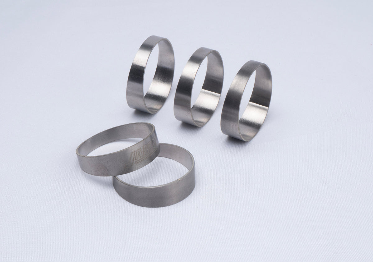 Titanium 1.5 inch pie-cut set for a 45 degree exhaust bend